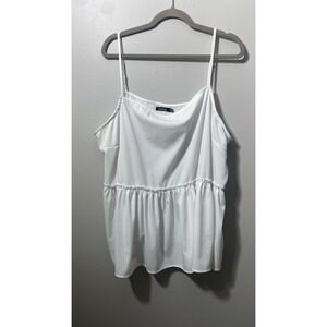 Boohoo Women's‎ Babydoll Y2K Cami Size 20 White Flowy Beach Cottagecore